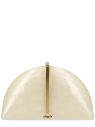 Cult Gaia Laguna Glossy Acrylic Gold Clutch In Neutral