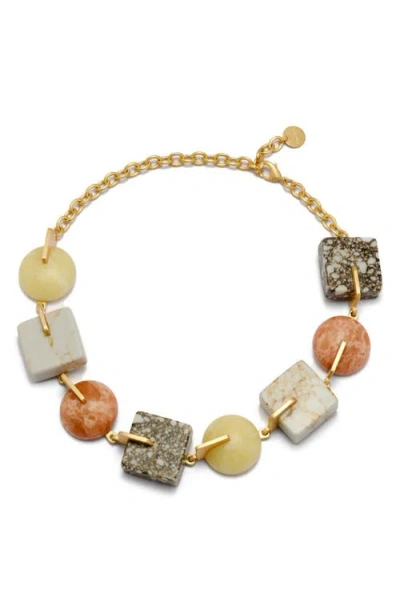 Cult Gaia Laguna Stone Choker Necklace In Gold