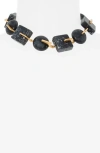 Cult Gaia Laguna Stone Choker Necklace In Brown
