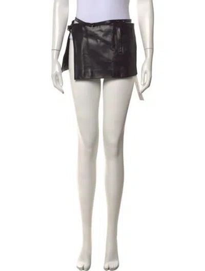 Pre-owned Cult Gaia Lamb Leather Mini Skirt W/ Tags In Neutrals