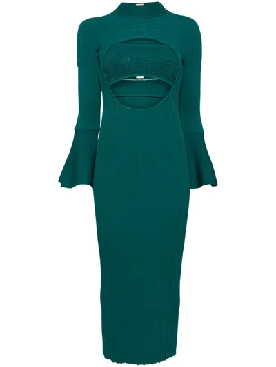 Cult Gaia Layered Cut-out Dress In Green