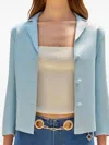 Cult Gaia Layton Leather Blazer In Blue