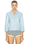 Cult Gaia Layton Leather Blazer In Hydrangea