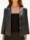 Cult Gaia Layton Leather Blazer In Black