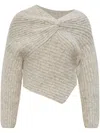 Cult Gaia Lea Off-the-shoulder Wool-blend Sweater In Neutrals