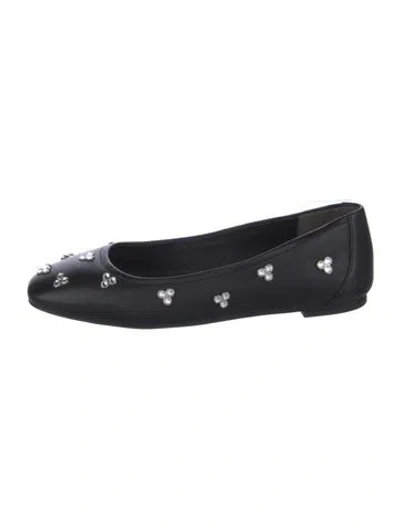 Pre-owned Cult Gaia Leather Ballet Flats In Black