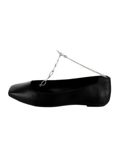 Pre-owned Cult Gaia Leather Ballet Flats In Black