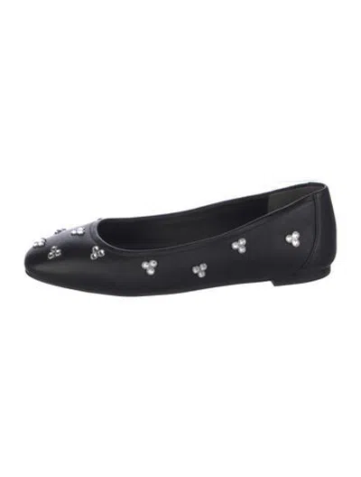 Pre-owned Cult Gaia Leather Ballet Flats In Black