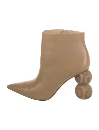 Pre-owned Cult Gaia Leather Boots In Neutral