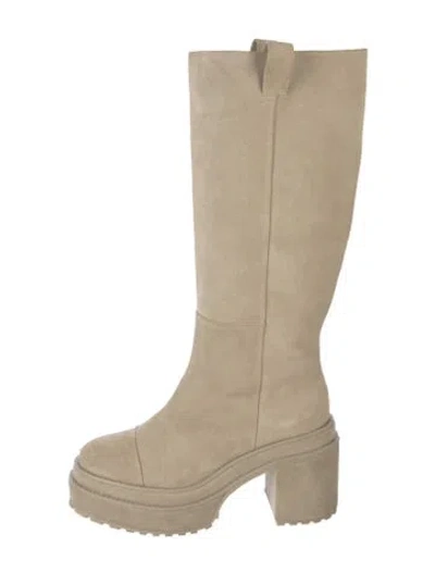 Pre-owned Cult Gaia Leather Boots In Neutral