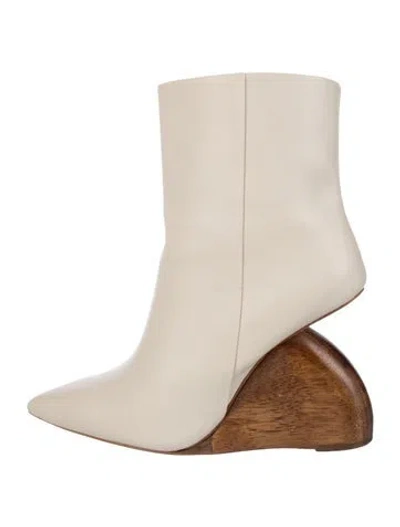 Pre-owned Cult Gaia Leather Boots In Neutral