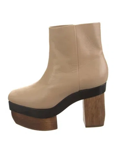 Pre-owned Cult Gaia Leather Boots In Neutral