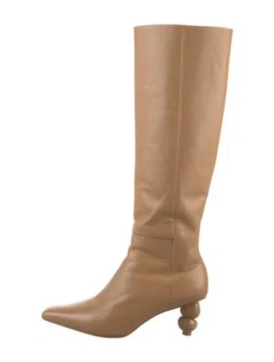 Pre-owned Cult Gaia Leather Boots In Neutrals