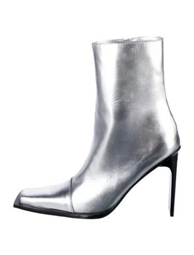 Pre-owned Cult Gaia Leather Boots In Silver