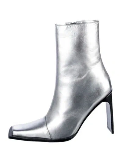 Pre-owned Cult Gaia Leather Boots In Silver