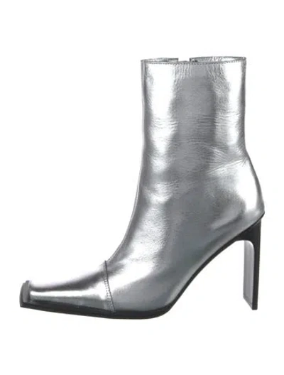 Pre-owned Cult Gaia Leather Boots In Silver