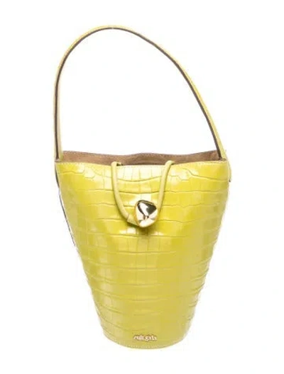 Pre-owned Cult Gaia Leather Bucket Bag In Green