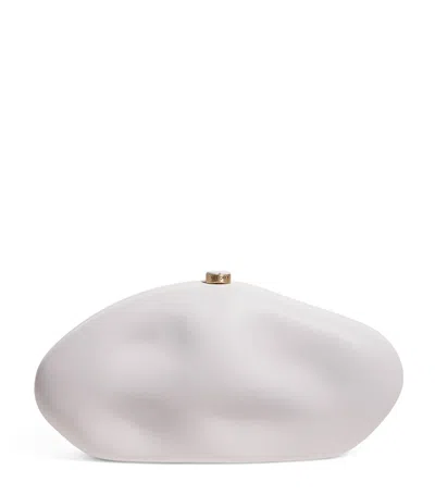 Cult Gaia The Caldera Leather Clutch Bag In Antique White
