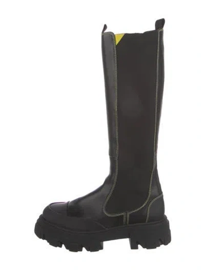 Pre-owned Cult Gaia Leather Chelsea Boots In Black