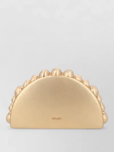 Cult Gaia Sculptural Half-moon Clutch In Nude