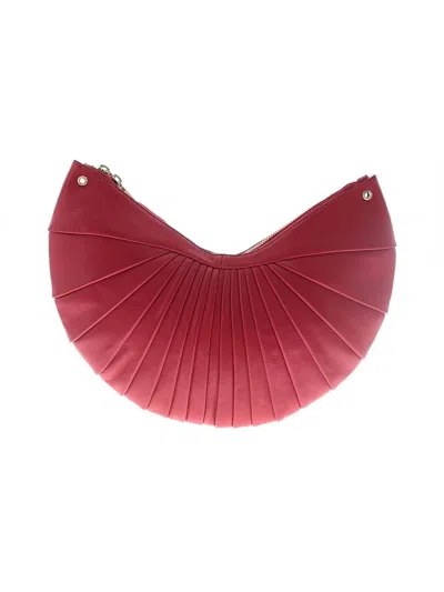 Pre-owned Cult Gaia Leather Clutch In Burgundy