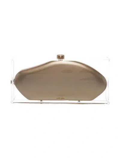 Pre-owned Cult Gaia Leather Clutch In Neutrals