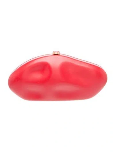 Pre-owned Cult Gaia Leather Clutch In Red