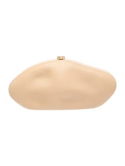 Pre-owned Cult Gaia Leather Clutch W/ Tags In Neutrals