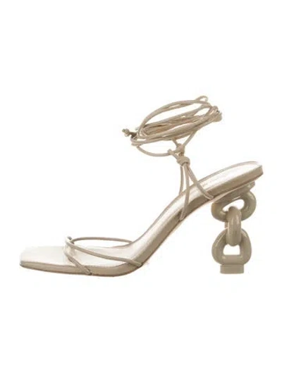 Pre-owned Cult Gaia Leather D'orsay Pumps In Neutral