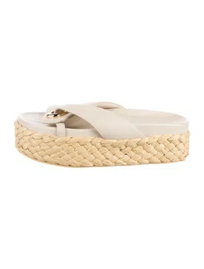 Pre-owned Cult Gaia Leather Espadrilles In Neutral