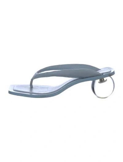 Pre-owned Cult Gaia Leather Flip Flops In Blue