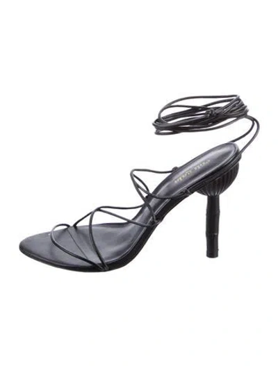 Pre-owned Cult Gaia Leather Gladiator Sandals In Black
