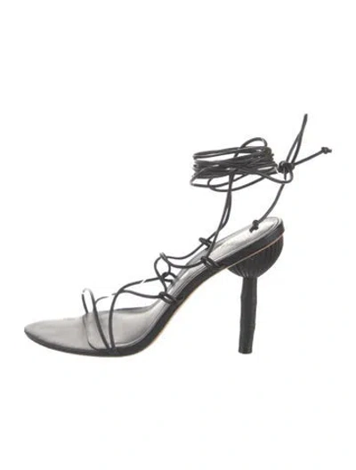 Pre-owned Cult Gaia Leather Gladiator Sandals In Black