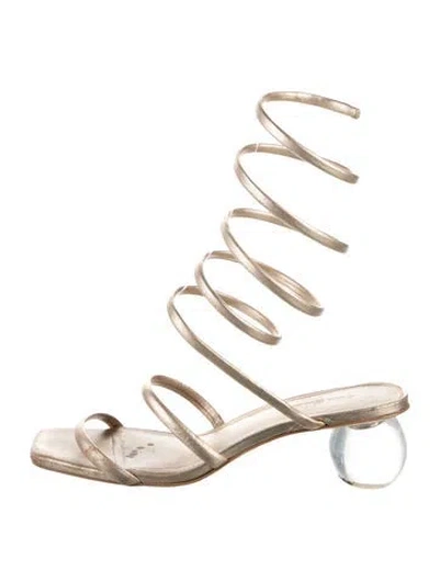 Pre-owned Cult Gaia Leather Gladiator Sandals In Gold