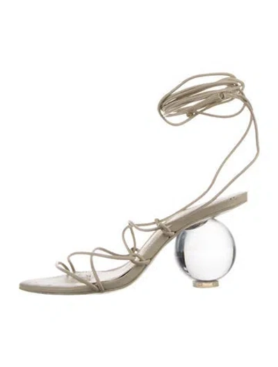 Pre-owned Cult Gaia Leather Gladiator Sandals In Gold