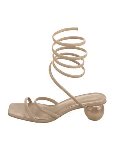 Pre-owned Cult Gaia Leather Gladiator Sandals In Neutral