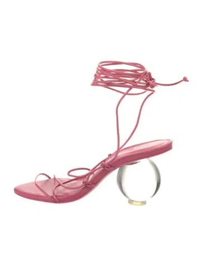 Pre-owned Cult Gaia Leather Gladiator Sandals In Pink