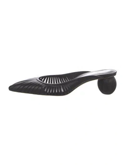 Pre-owned Cult Gaia Leather Mules In Black