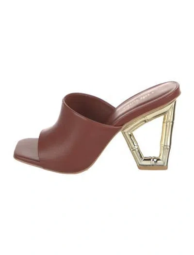 Pre-owned Cult Gaia Leather Mules In Brown