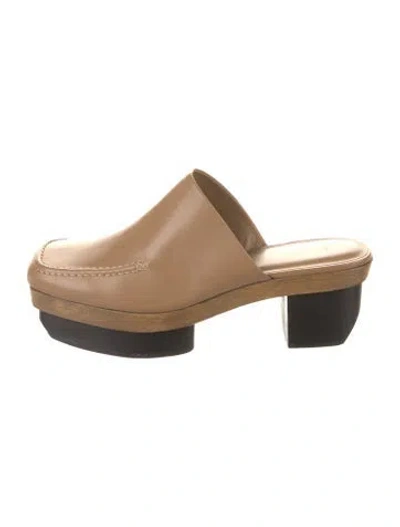 Pre-owned Cult Gaia Leather Mules In Brown