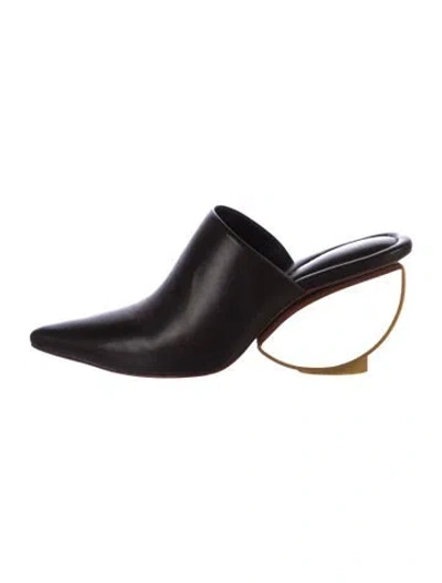 Pre-owned Cult Gaia Leather Mules In Brown