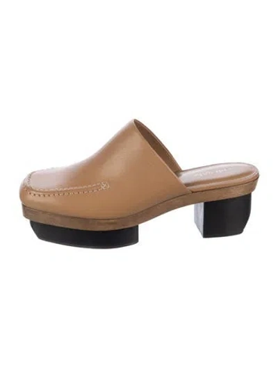 Pre-owned Cult Gaia Leather Mules In Brown