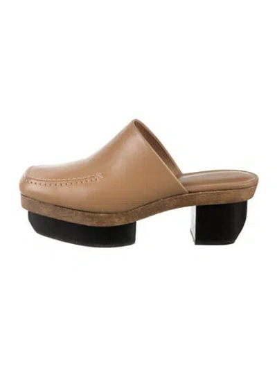 Pre-owned Cult Gaia Leather Mules In Brown