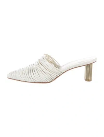 Pre-owned Cult Gaia Leather Mules In Neutral