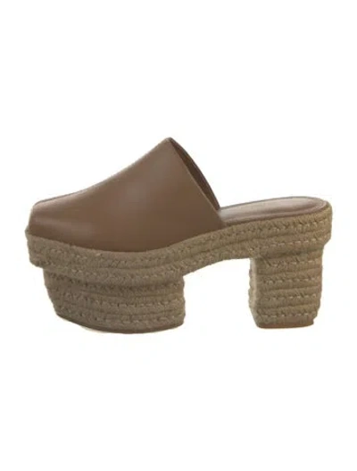 Pre-owned Cult Gaia Leather Mules In Neutral