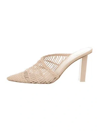 Pre-owned Cult Gaia Leather Patterned Mules In Neutrals