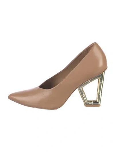 Pre-owned Cult Gaia Leather Pumps In Neutral