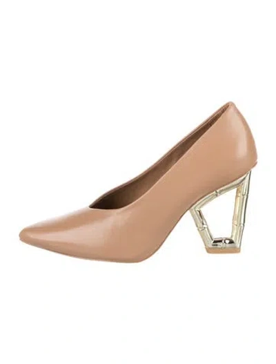 Pre-owned Cult Gaia Leather Pumps In Neutrals