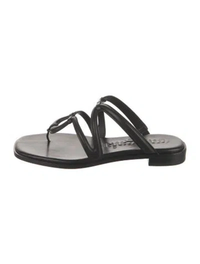 Pre-owned Cult Gaia Leather Sandals In Black