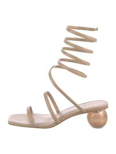 Pre-owned Cult Gaia Leather Sandals In Brown